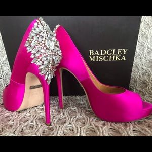 Badgley Mishka Kiara peep toe pumps - fuscia